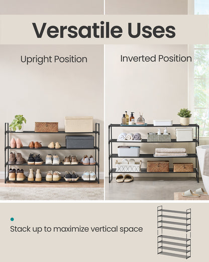Shoe Rack 4-Tier Shoe Organizer 11.8 x 46.1 x 29.5 Inches Black - image 3