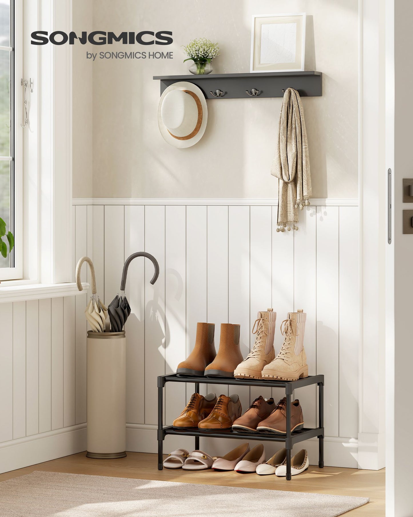 Shoe Rack for Closet, Compact Metal Shoe Organizer Shelf for Entryway - image 2