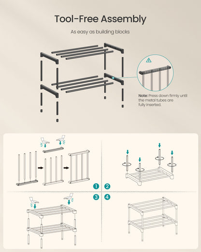 Shoe Rack for Closet, Compact Metal Shoe Organizer Shelf for Entryway - image 6