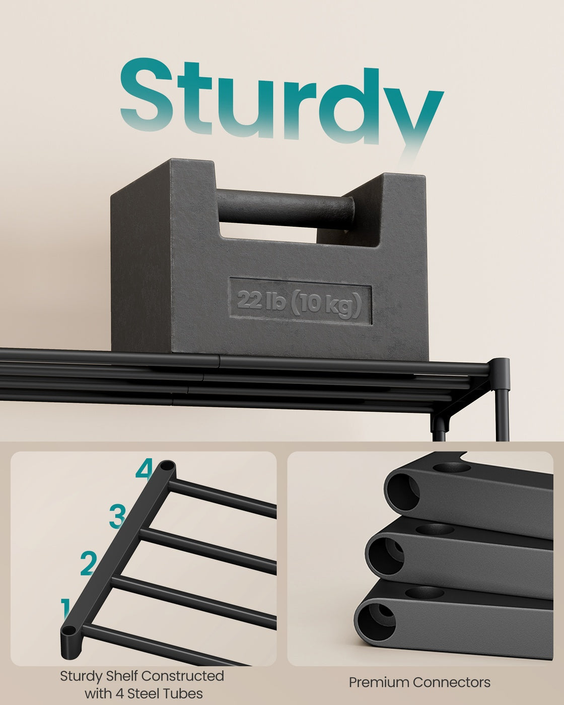 Shoe Rack for Closet, Compact Metal Shoe Organizer Shelf for Entryway - image 9