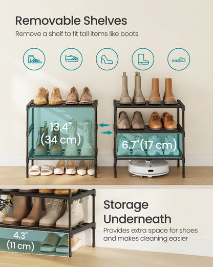 Shoe Rack for Closet, Compact Metal Shoe Organizer Shelf for Entryway - image 10