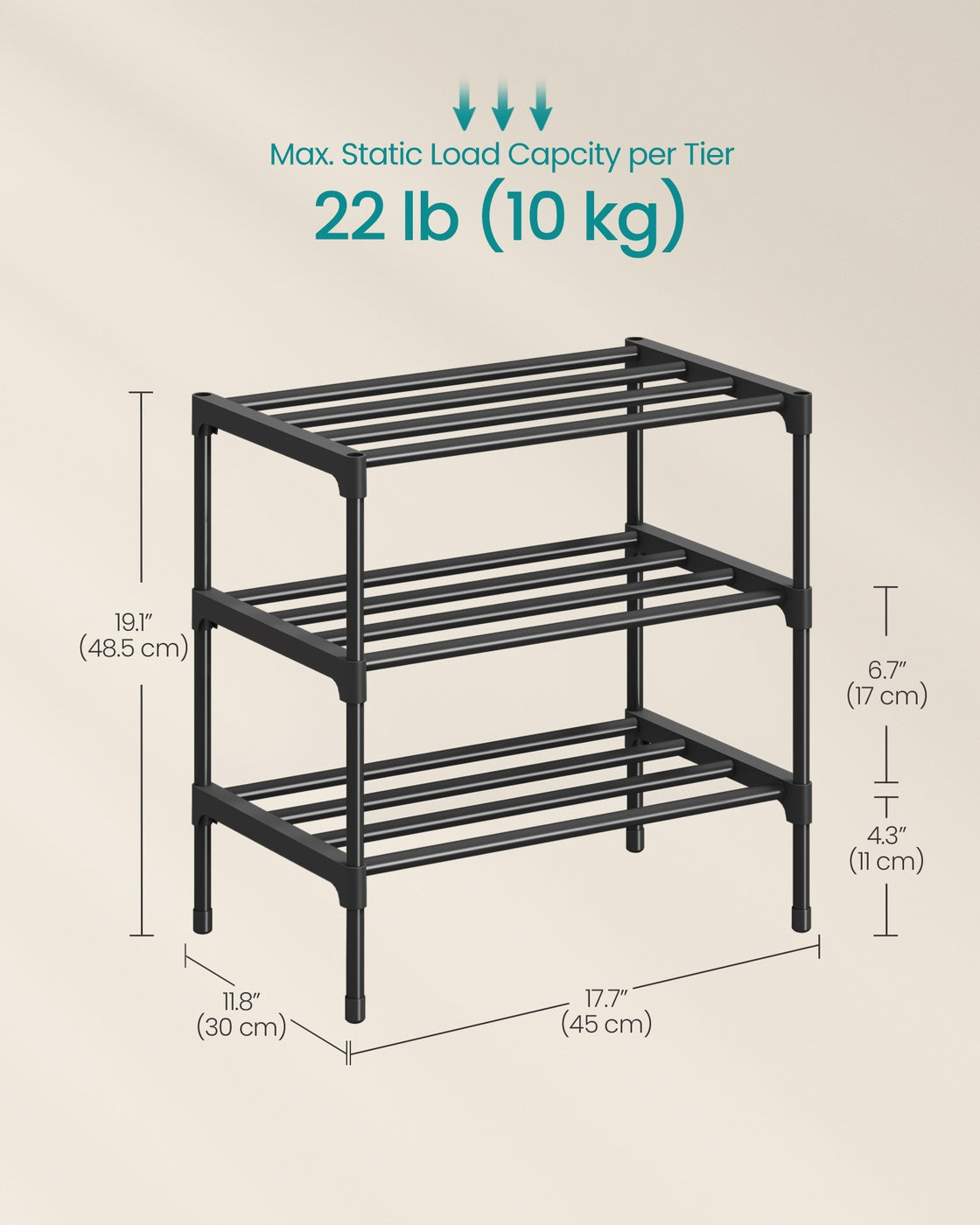 Shoe Rack for Closet, Compact Metal Shoe Organizer Shelf for Entryway - image 12