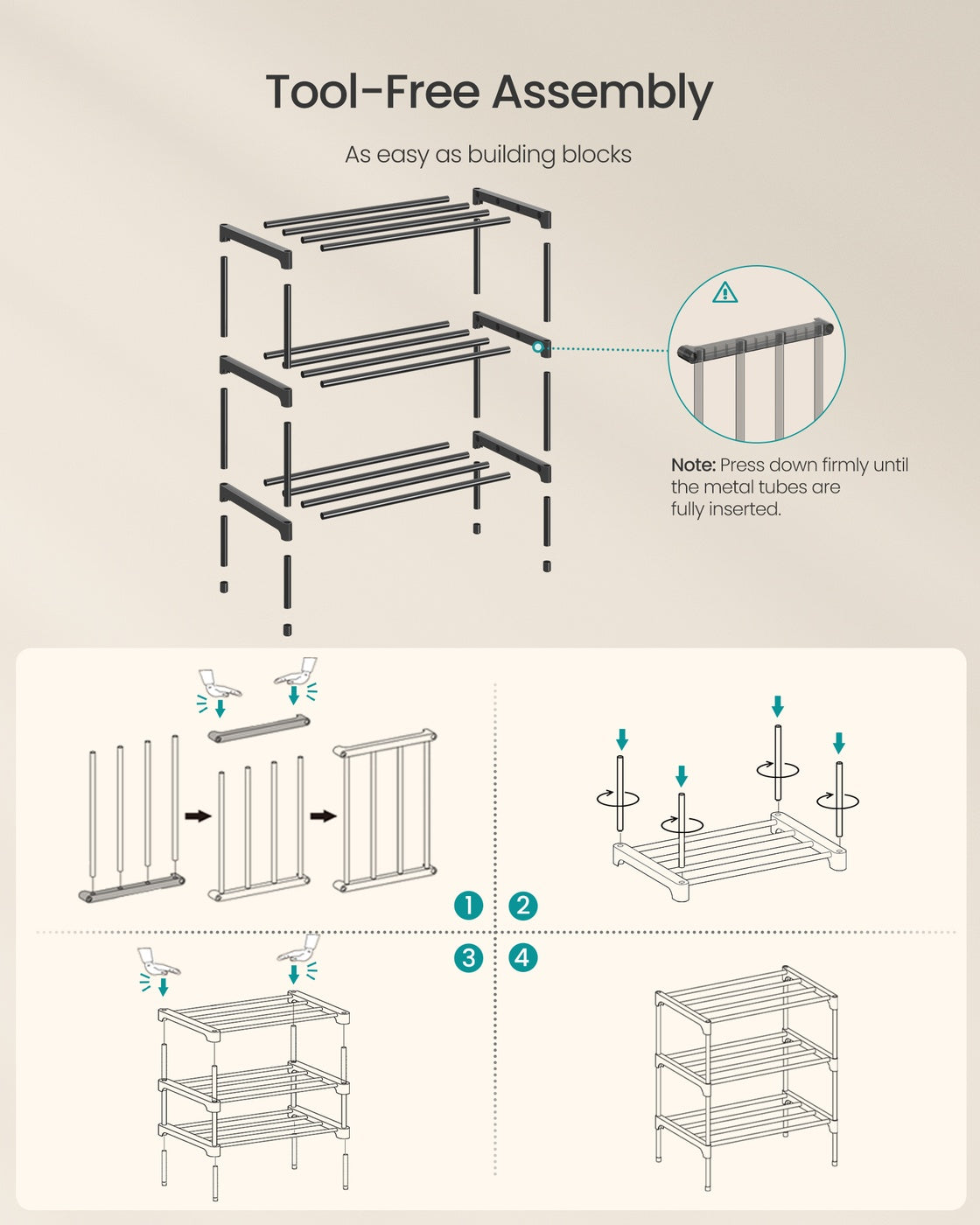 Shoe Rack for Closet, Compact Metal Shoe Organizer Shelf for Entryway - image 13