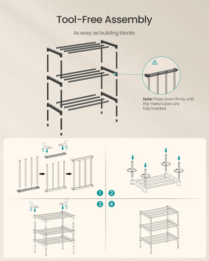 Shoe Rack for Closet, Compact Metal Shoe Organizer Shelf for Entryway - image 13