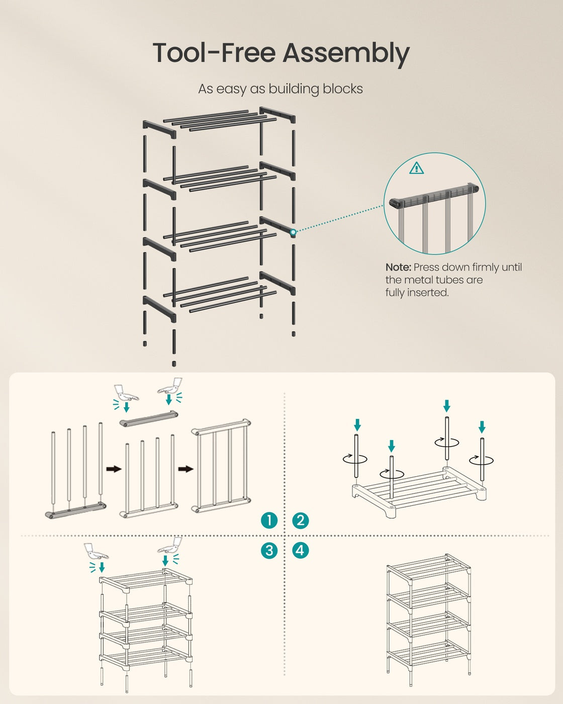 Shoe Rack for Closet, Compact Metal Shoe Organizer Shelf for Entryway - image 19