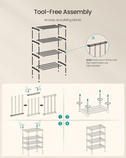 Shoe Rack for Closet, Compact Metal Shoe Organizer Shelf for Entryway - image 19