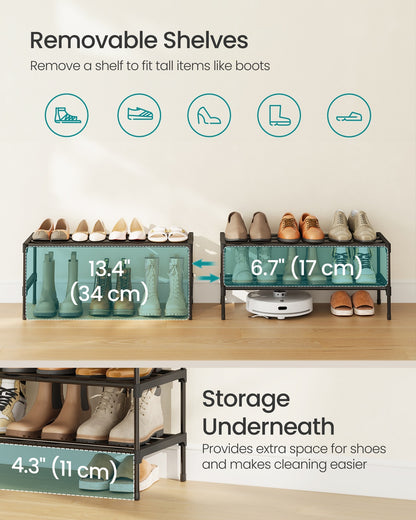 Shoe Rack for Closet, Compact Metal Shoe Organizer Shelf for Entryway - image 23