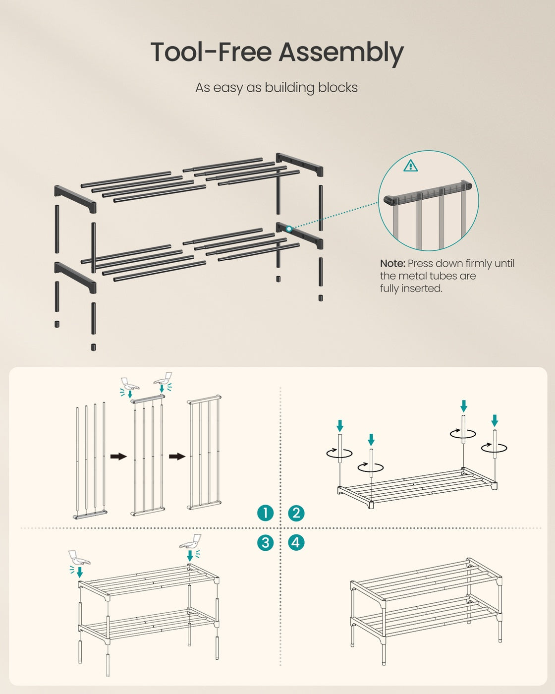 Shoe Rack for Closet, Compact Metal Shoe Organizer Shelf for Entryway - image 26