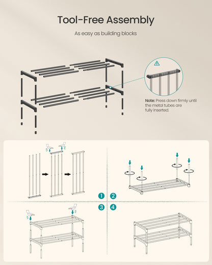 Shoe Rack for Closet, Compact Metal Shoe Organizer Shelf for Entryway - image 26