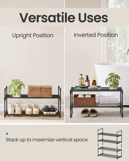 Shoe Rack 2-Tier Shoe Organizer 11.8 x 26.8 x 13.2 Inches Black - image 3
