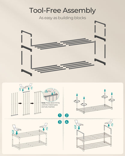 Shoe Rack 2-Tier Shoe Organizer 11.8 x 26.8 x 13.2 Inches Black - image 7