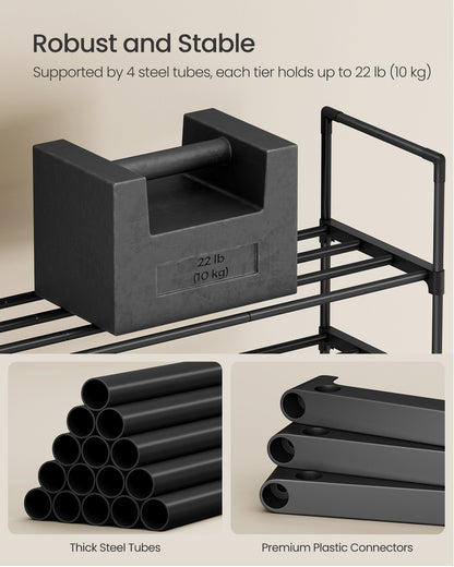 Shoe Rack 2-Tier Shoe Organizer 11.8 x 26.8 x 13.2 Inches Black - image 14