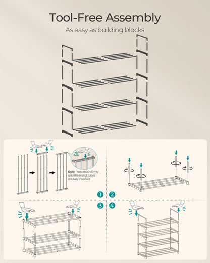 Shoe Rack 2-Tier Shoe Organizer 11.8 x 26.8 x 13.2 Inches Black - image 13