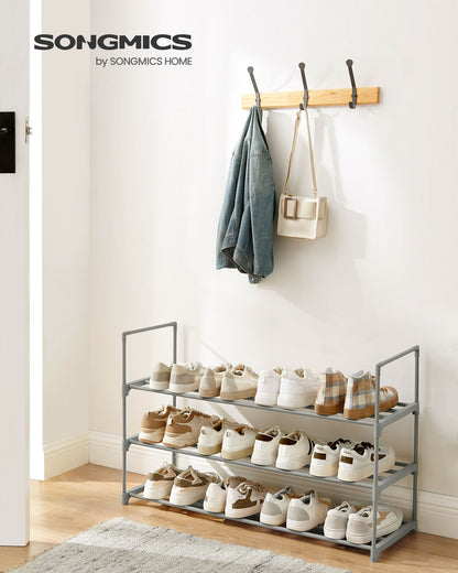 3 Tier Metal Shoe Rack for 15 Pairs of Shoes - HWLEXTRA 