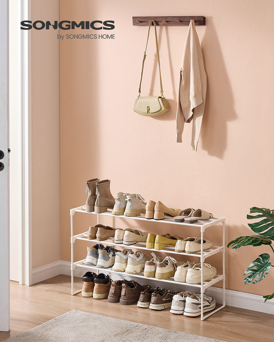 Shoe Rack 3-Tier Shoe Organizer 11.8 x 36.2 x 21.7 Inches Pearl White - image 2