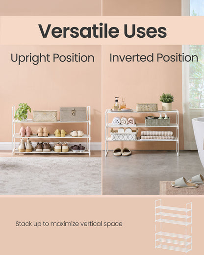 Shoe Rack 3-Tier Shoe Organizer 11.8 x 36.2 x 21.7 Inches Pearl White - image 3