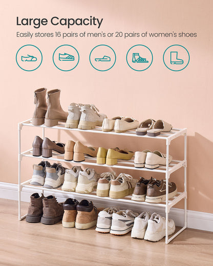 Shoe Rack 3-Tier Shoe Organizer 11.8 x 36.2 x 21.7 Inches Pearl White - image 4