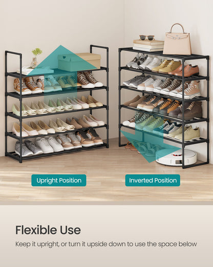 Shoe Rack, 5-Tier Shoe Organizer, Metal Storage Shelf