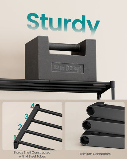 Shoe Rack, 5-Tier Shoe Organizer, Metal Storage Shelf