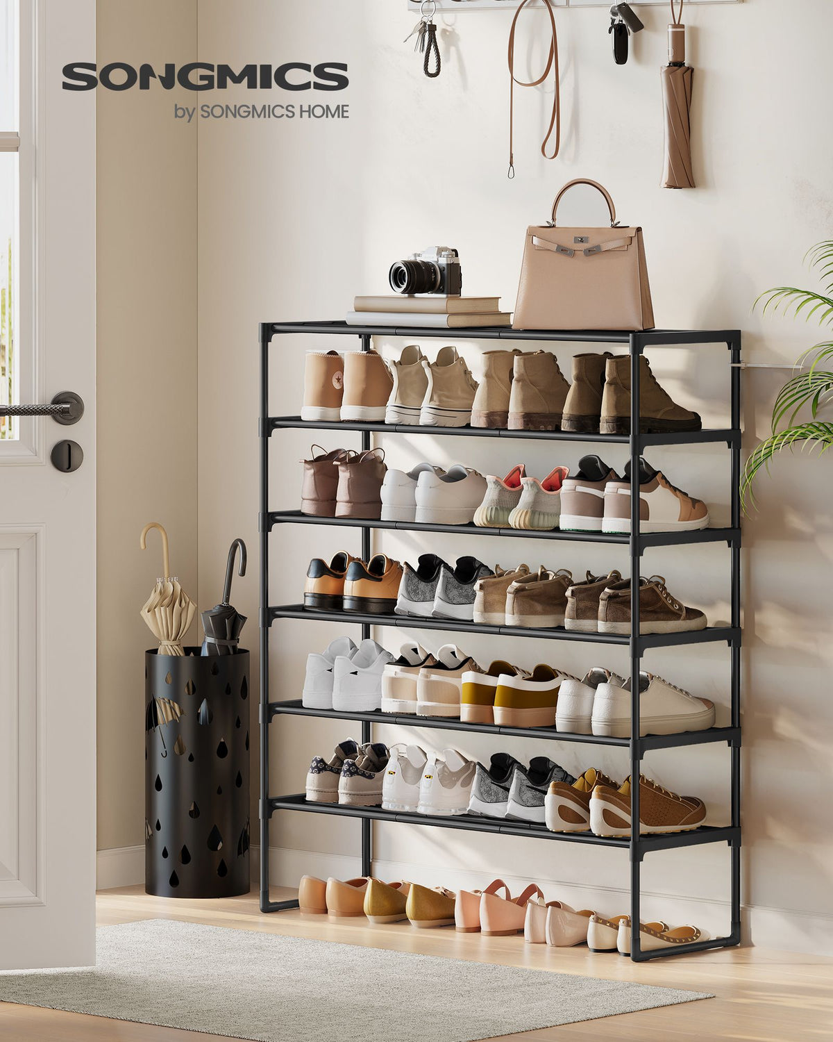 Shoe Rack, Shoe Organizer, Metal Storage Shelf