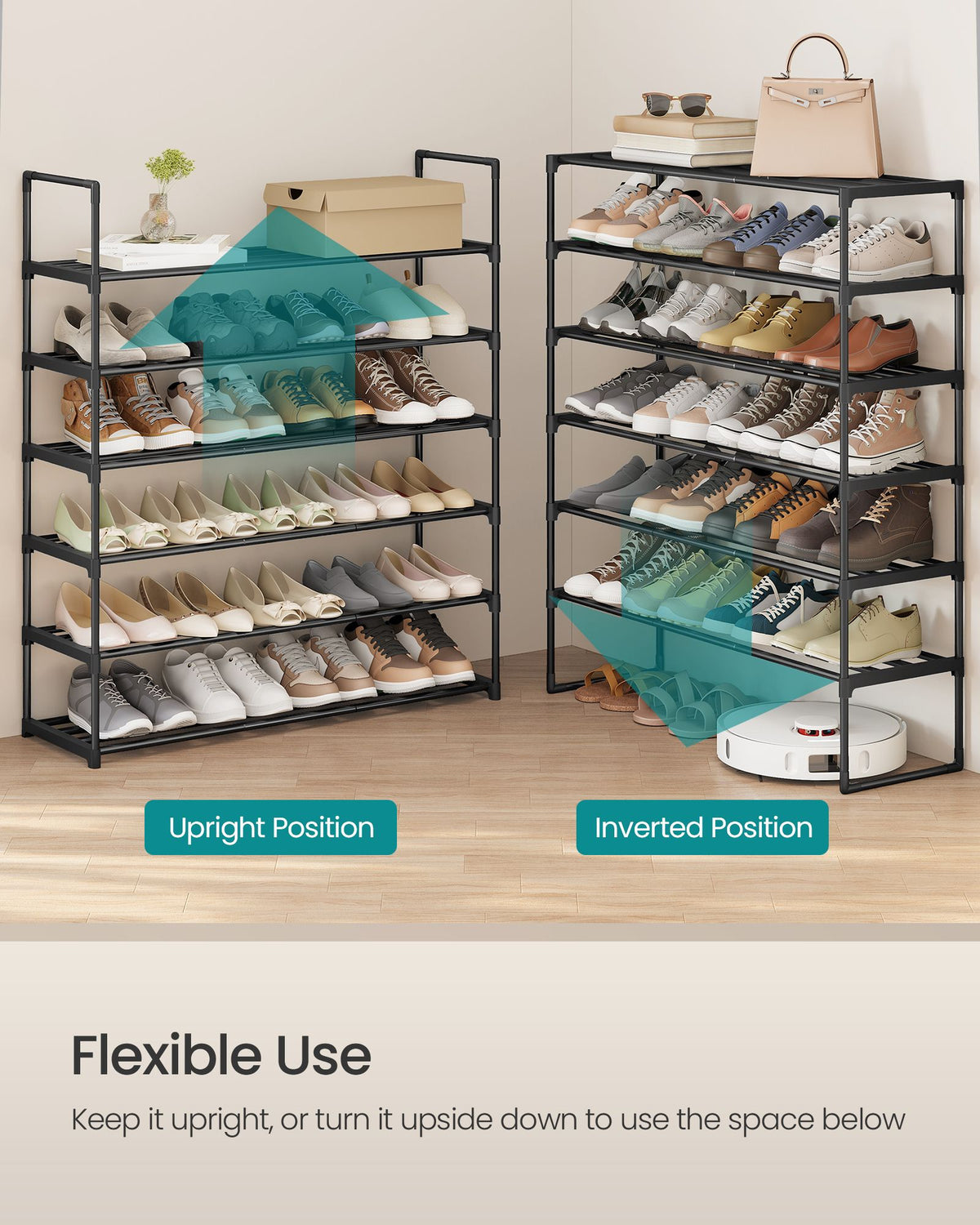 Shoe Rack, Shoe Organizer, Metal Storage Shelf