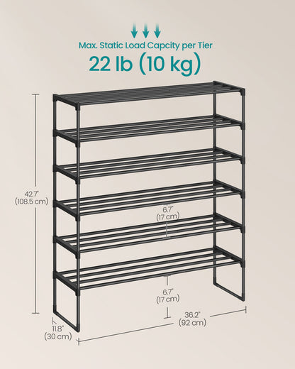 Shoe Rack, Shoe Organizer, Metal Storage Shelf