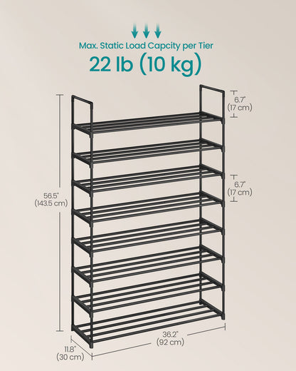 Shoe Rack, Shoe Organizer, Metal Storage Shelf