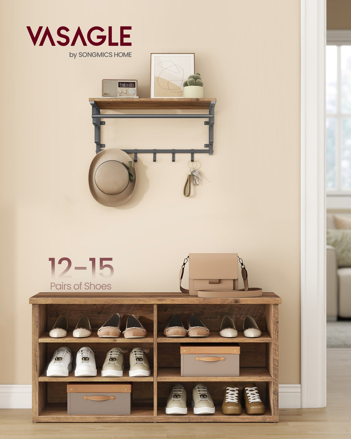 Shoe Storage Bench with Removable Cushion - image 8