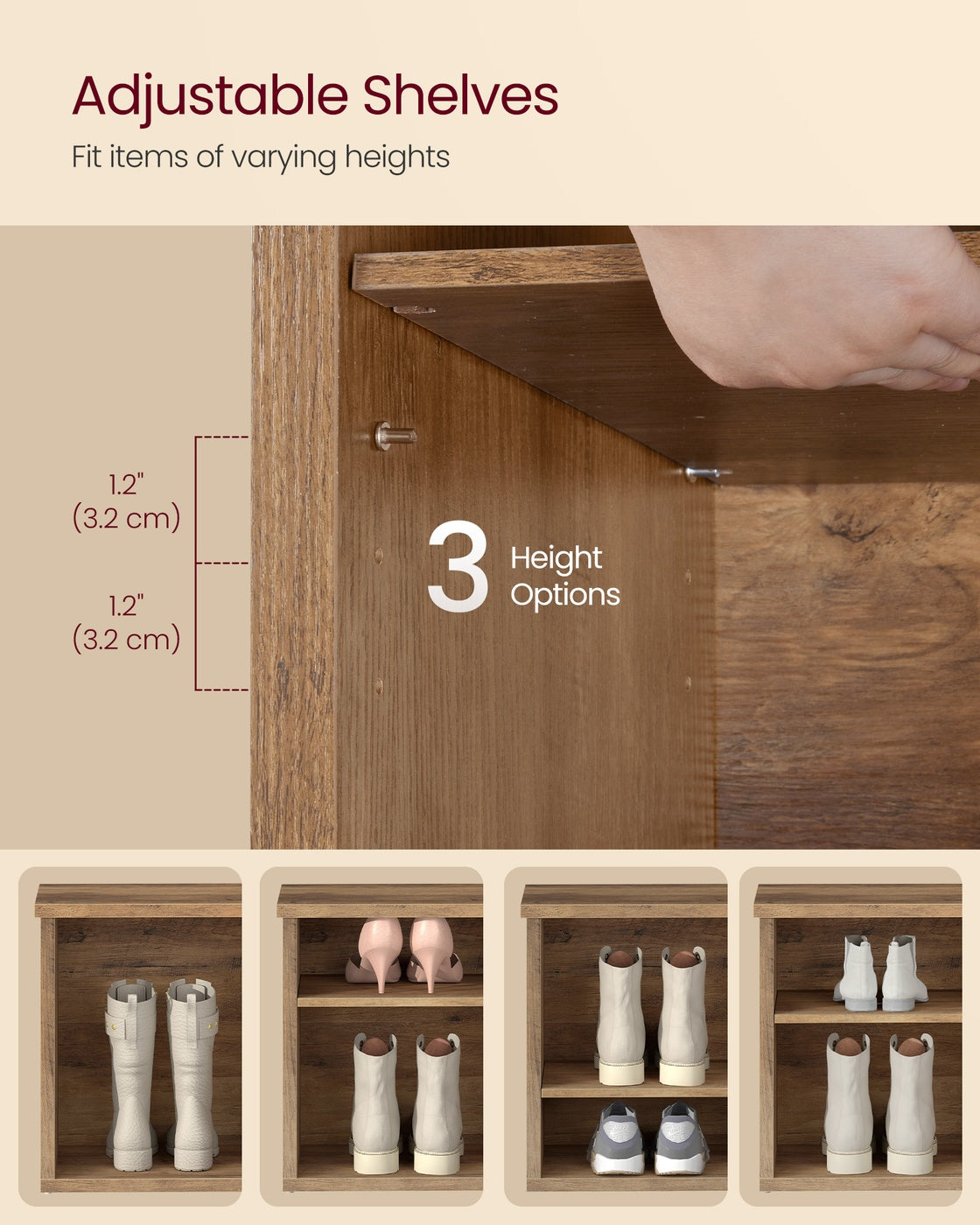 Shoe Storage Bench with Removable Cushion - image 9