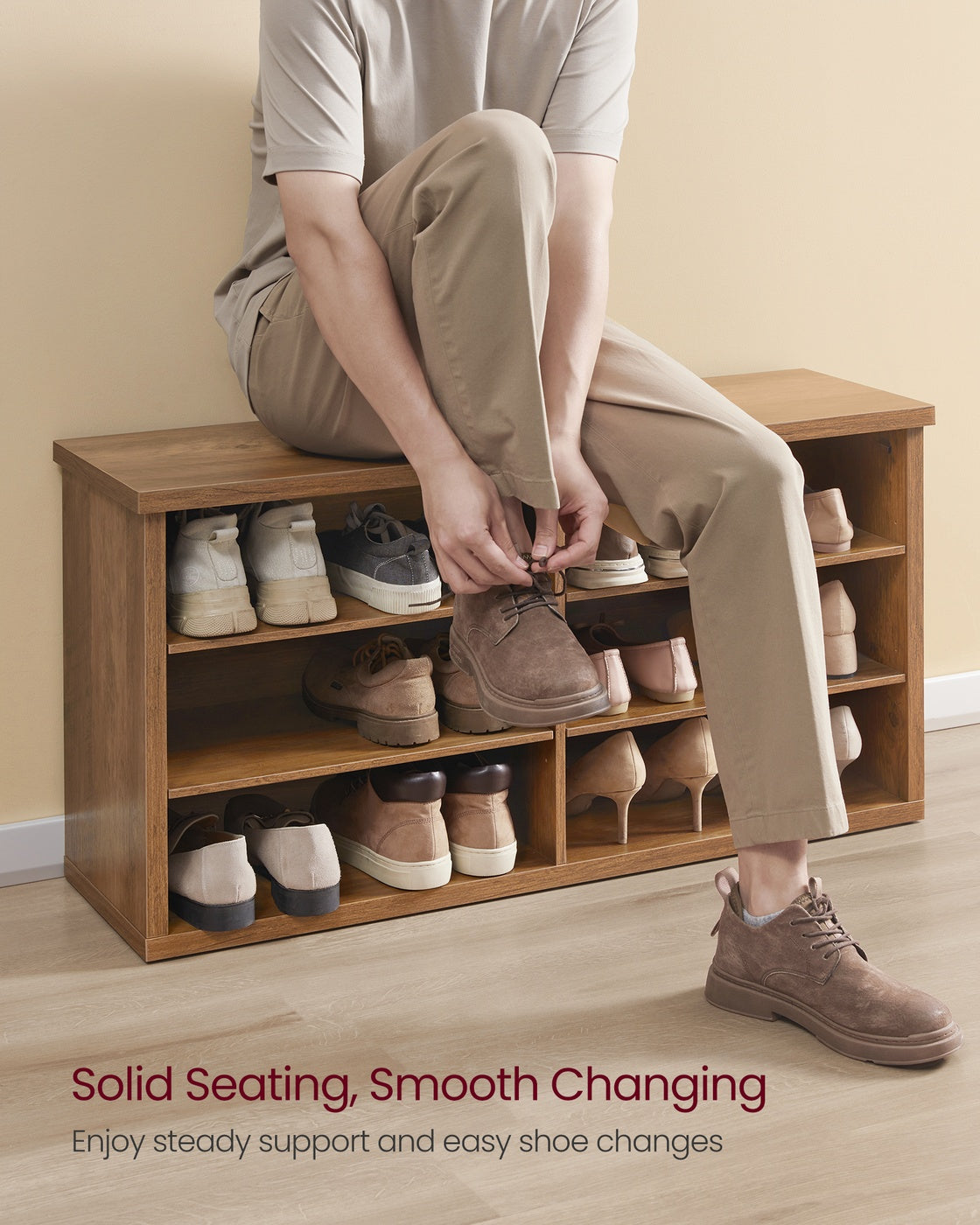 Shoe Storage Bench with Removable Cushion - image 11