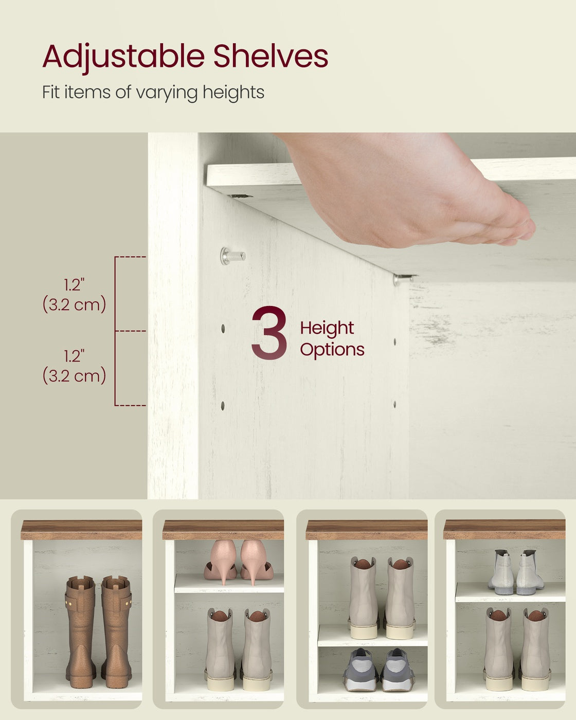 Shoe Storage Bench with Removable Cushion - image 21