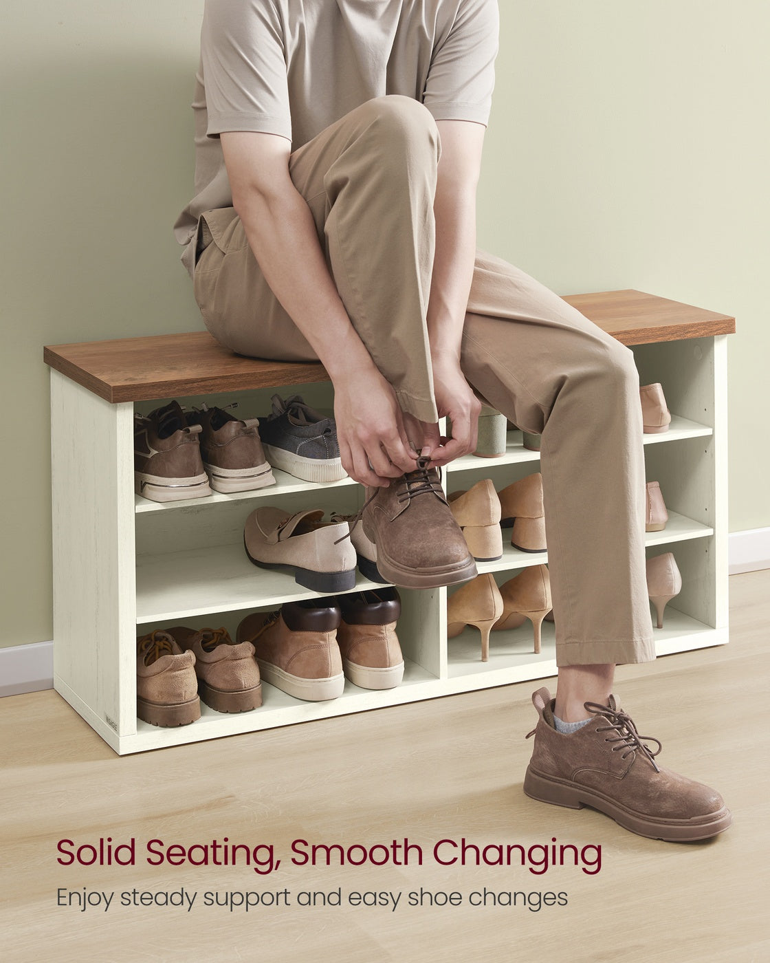 Shoe Storage Bench with Removable Cushion - image 23