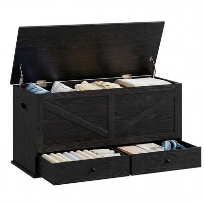 Farmhouse storage bench with fabric drawers for entryway or bedroom - image 23