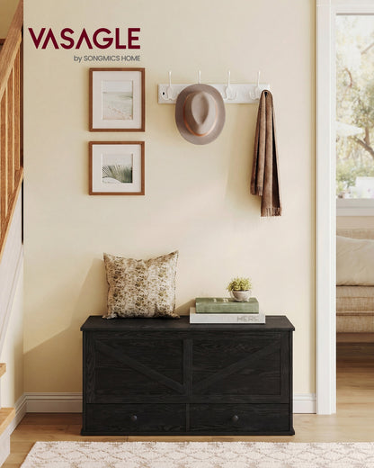 Farmhouse storage bench with fabric drawers for entryway or bedroom - image 9
