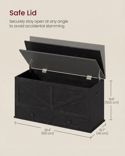 Farmhouse storage bench with fabric drawers for entryway or bedroom - image 14