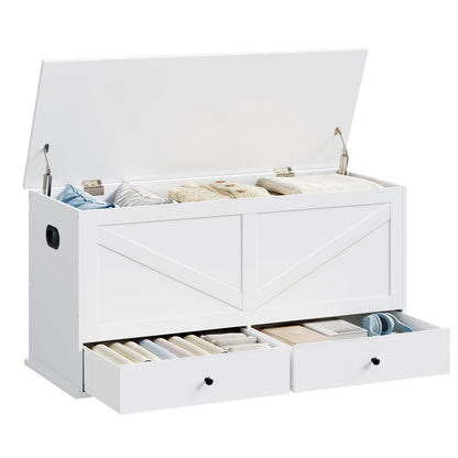 Farmhouse storage bench with fabric drawers for entryway or bedroom - image 24