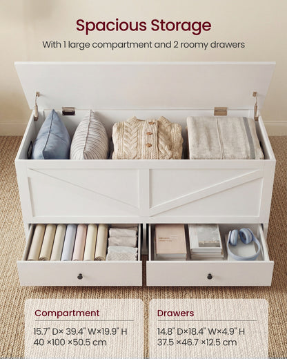 Farmhouse storage bench with fabric drawers for entryway or bedroom - image 17