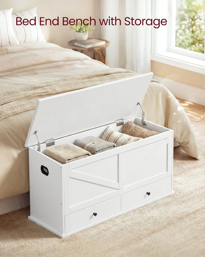 Farmhouse storage bench with fabric drawers for entryway or bedroom - image 18