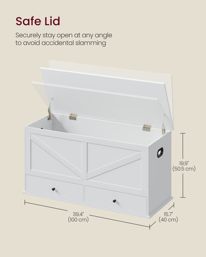 Farmhouse storage bench with fabric drawers for entryway or bedroom - image 21