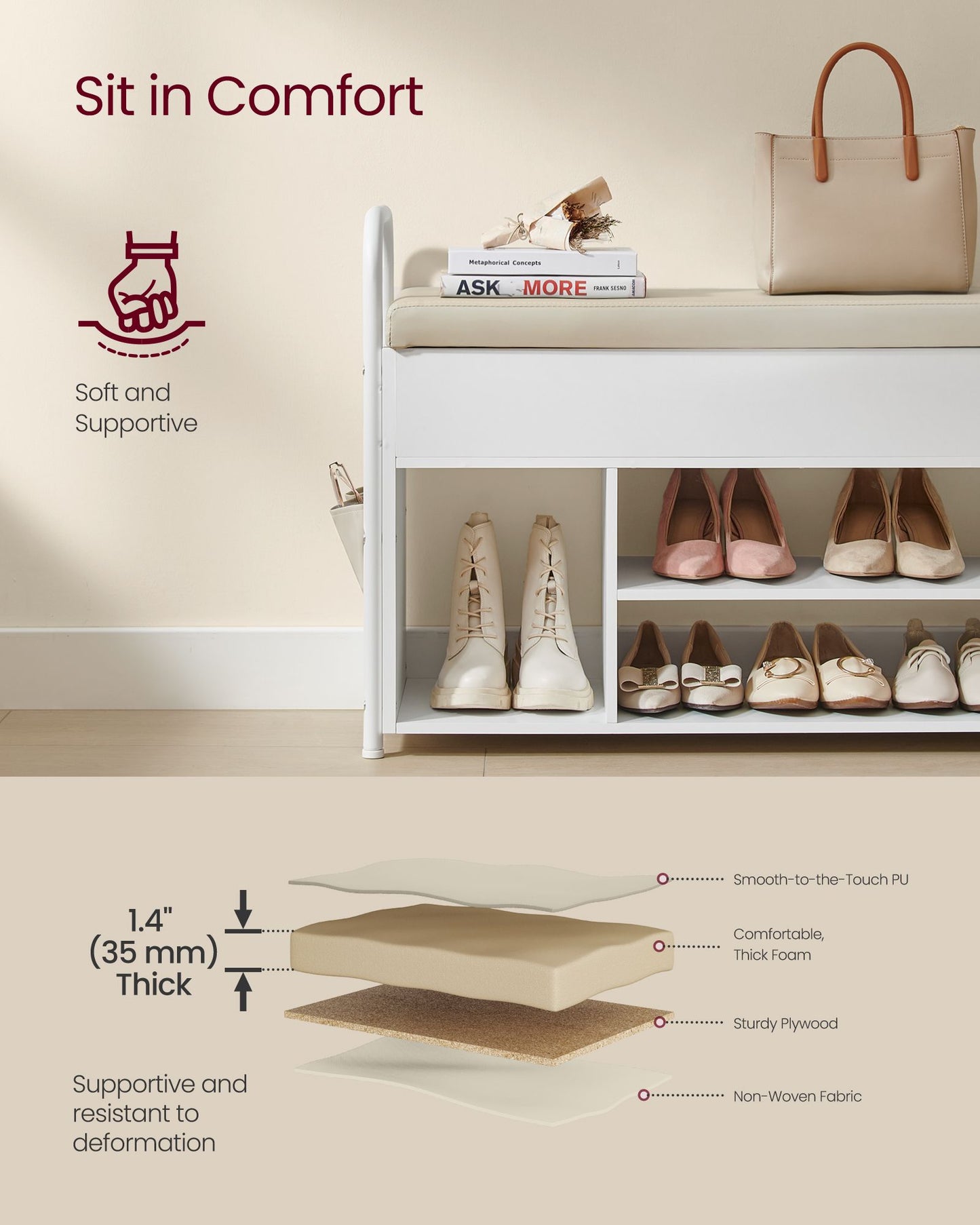Shoe Bench, Shoe Rack, Entryway Furniture