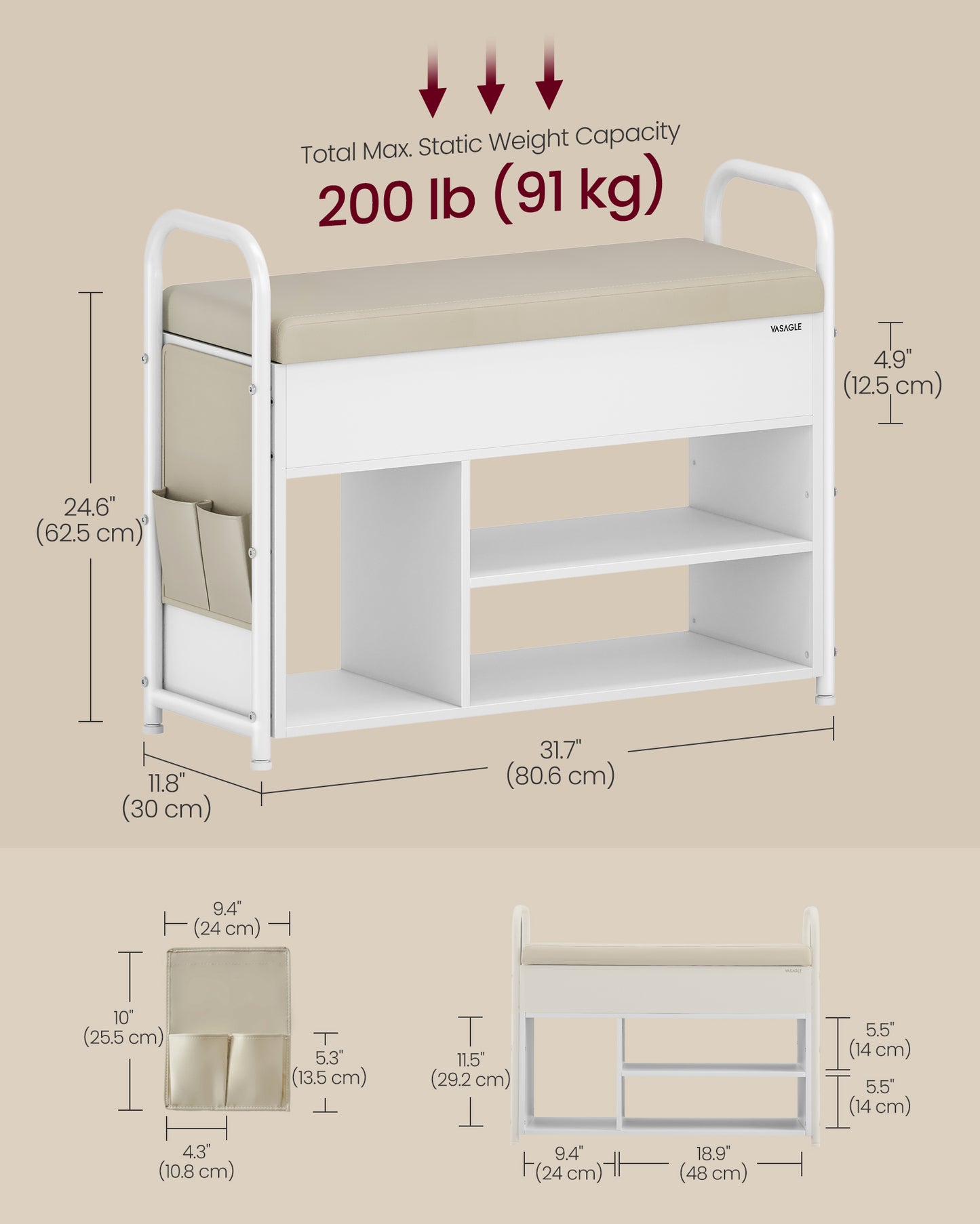 Shoe Bench, Shoe Rack, Entryway Furniture