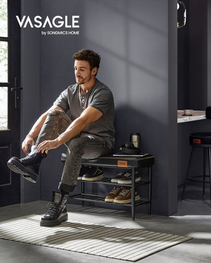 EKHO Collection - Shoe Bench with Metal Shelves - HWLEXTRA 