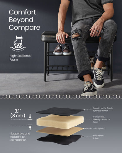 EKHO Collection - Shoe Bench with Metal Shelves - HWLEXTRA 