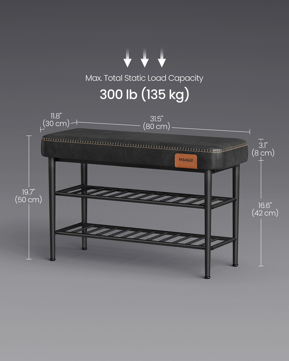 EKHO Collection - Shoe Bench with Metal Shelves - HWLEXTRA 