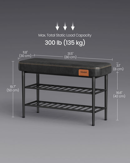 EKHO Collection - Shoe Bench with Metal Shelves - HWLEXTRA 