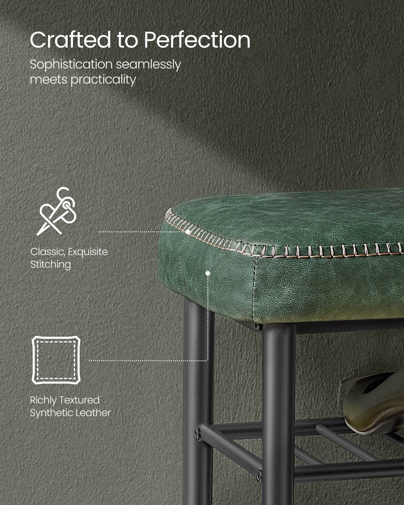EKHO Collection - Shoe Bench with Metal Shelves - HWLEXTRA 