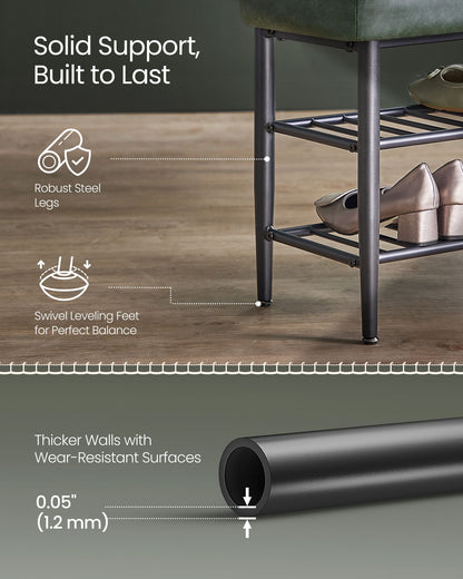 EKHO Collection - Shoe Bench with Metal Shelves - HWLEXTRA 