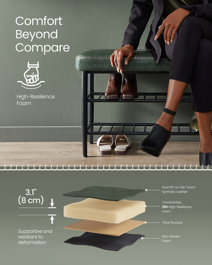 EKHO Collection - Shoe Bench with Metal Shelves - HWLEXTRA 