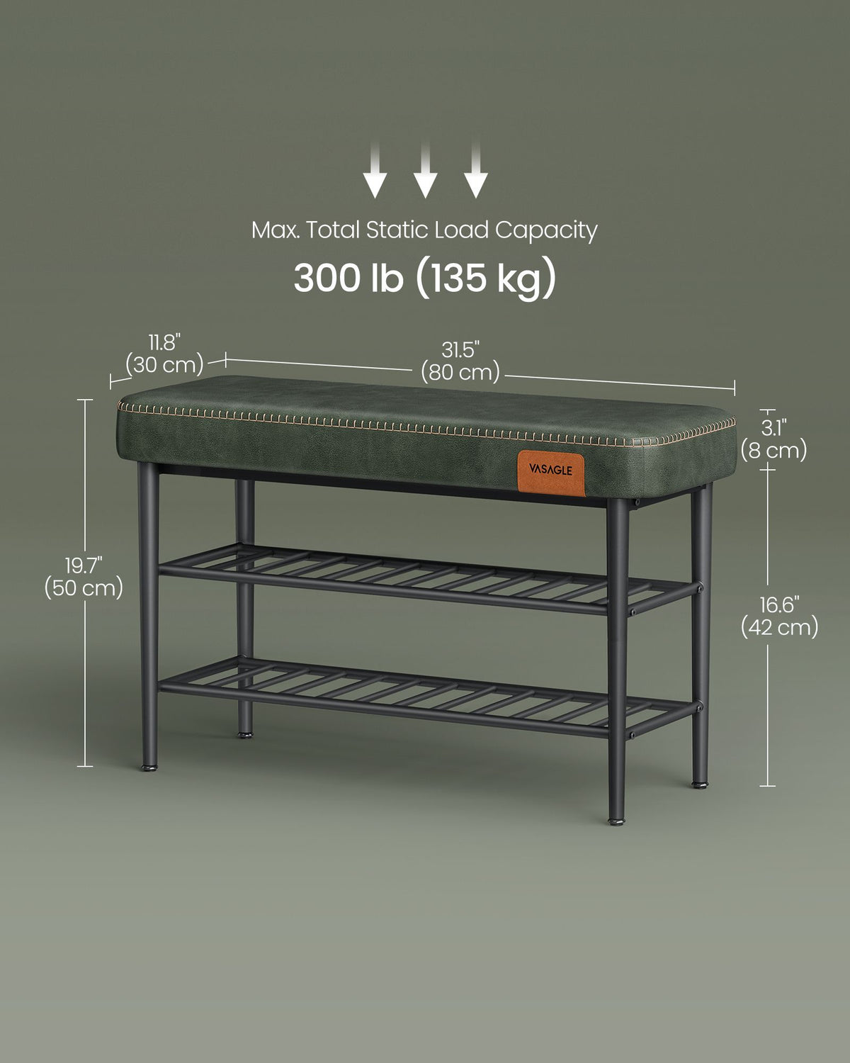 EKHO Collection - Shoe Bench with Metal Shelves - HWLEXTRA 