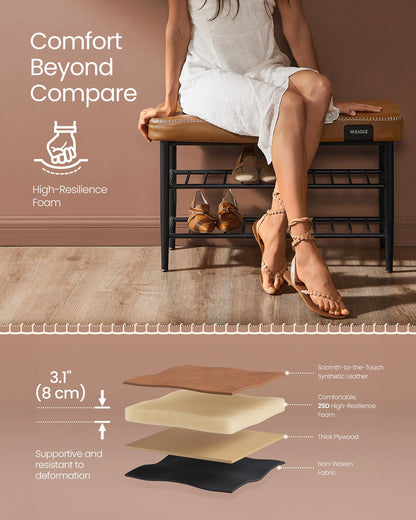 EKHO Collection - Shoe Bench with Metal Shelves - HWLEXTRA 